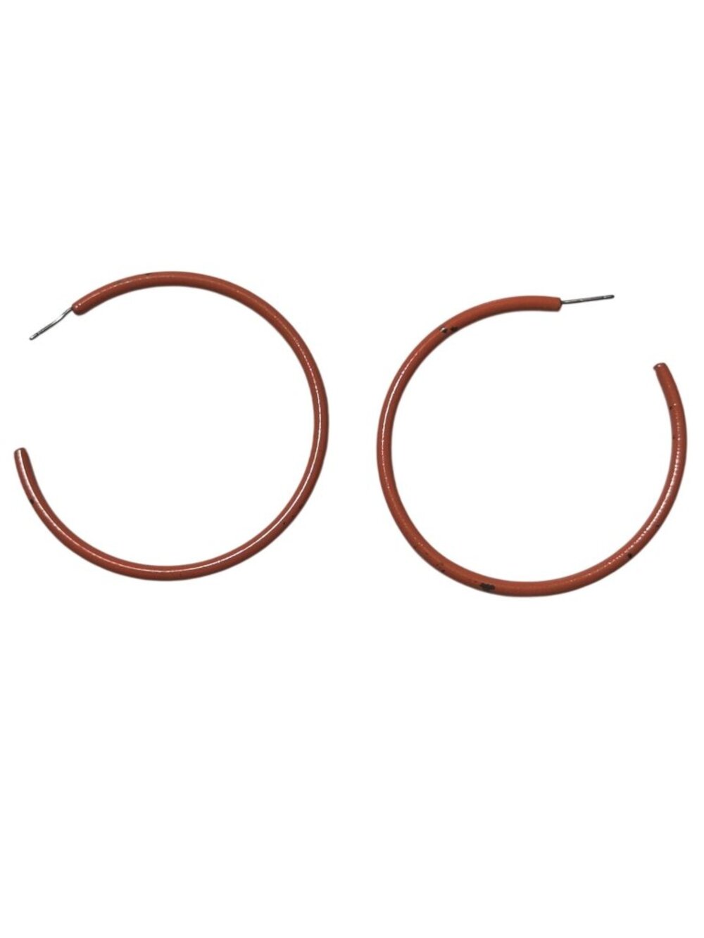 Retro Orange Metal Hoop Earrings Minimalist 80s 90s Fashion Jewelry Women